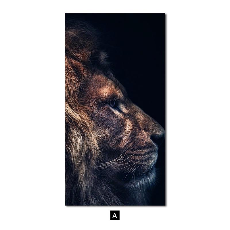 Leu, tigru, leopard, fluture, pictură modernă pe pânză, artă de perete, animale, afișe și imprimeuri nordice, decorațiuni pentru locuință.