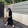 Plus Size Summer Korean Style Dress Women's Printed Long T-Shirt Dress Short Sleeve Loose Casual Dresses