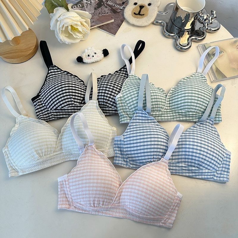 Plaid Bras For Women Bras Backless Breathable Female Underwear Soft Lingerie Fashion Women's Underwear Girls Bras