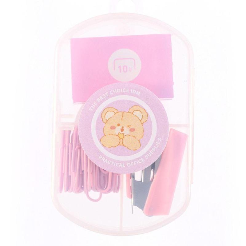 Mini Morandi Color Metal Stapler Set with Staples Binding Tools Stationery Office School Student Supplies