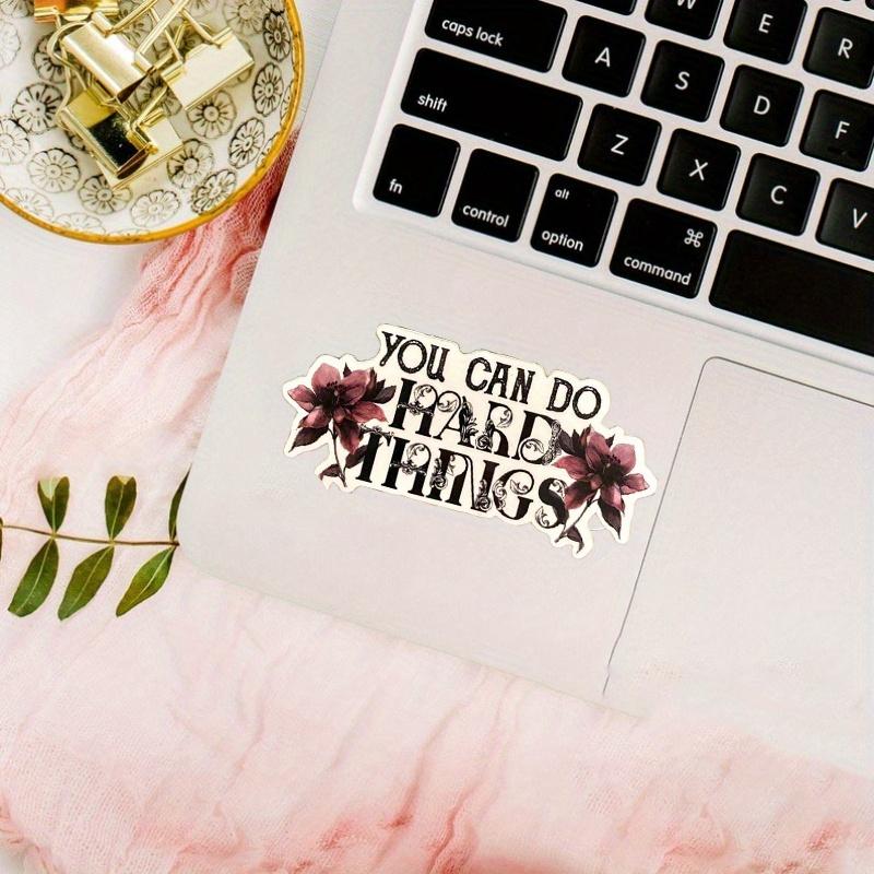 Inspirational Quote Sticker You Can Do Hard Things Decal Gift Ideas Teacher Stickers Notebook Journal Student Floral Laptop Decor Tumblr
