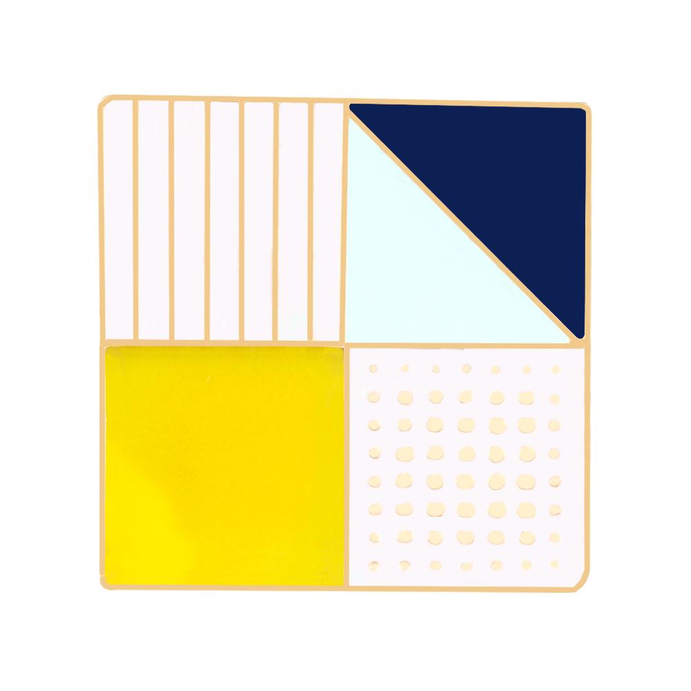 Colorful Geometry Brooch Square Triangle Round Enamel Pins Denim Jackets BackPack Lapel Pin Creative Badge Cartoon Jewelry Gift