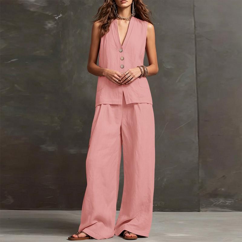 ZANZEA Women Sleeveless Vest Tops and Long Pants Casual Two Piece Suit Sets