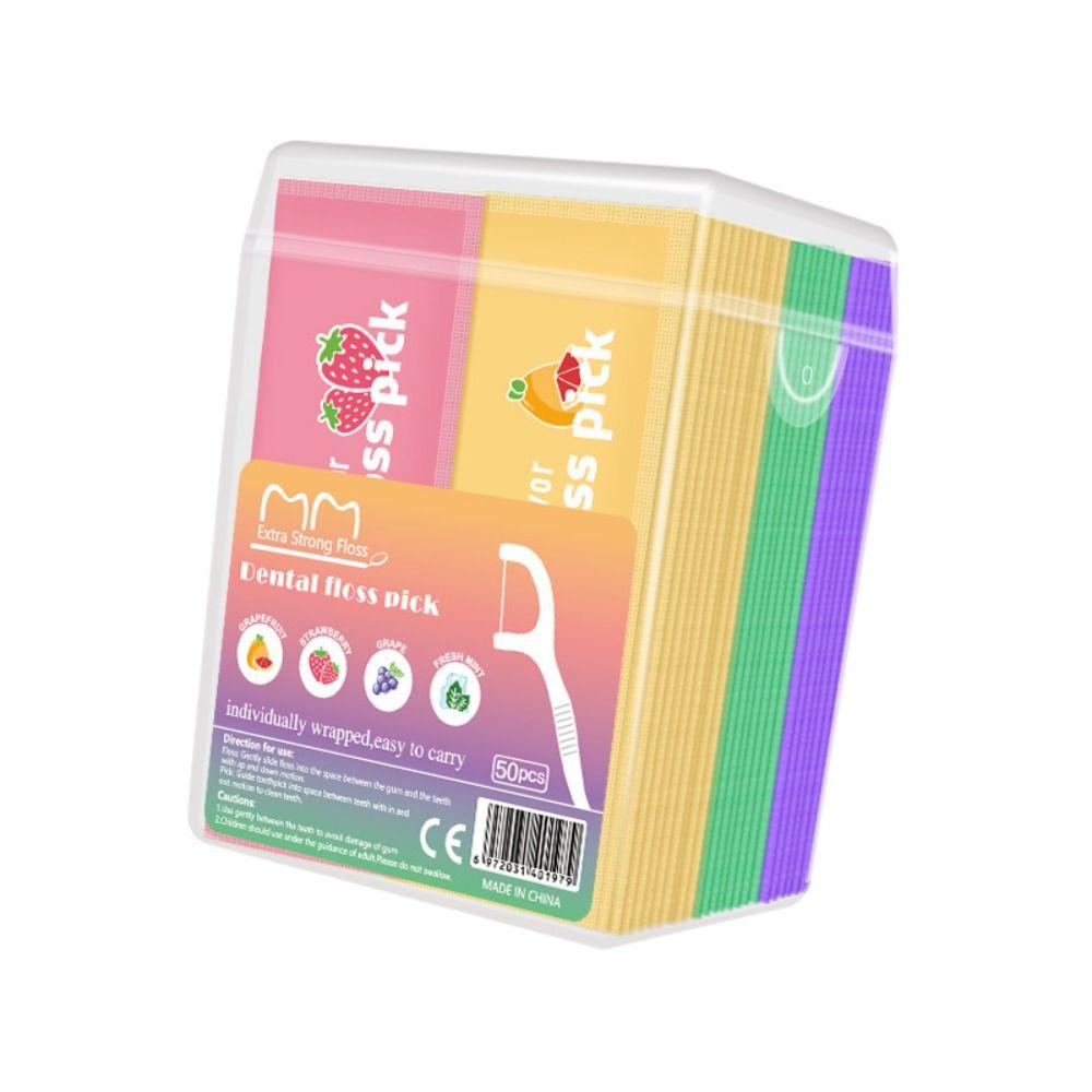 30Pcs Portable Teeth Cleaner Fruity Toothpick Effective Cleaning Fruit-flavored Floss Women