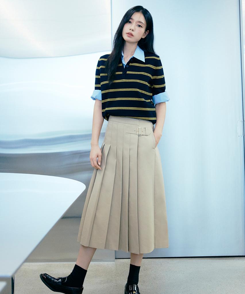 Sellebsyabedisyeon 26Ss Wrap Pleated Silhouette Skirt