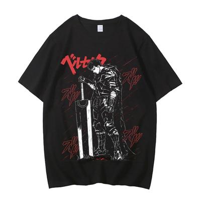 Camiseta Anime Berserk Verano Hombres Mujeres Algodón Alta Calidad Manga Corta Camiseta Estampada Camisetas Tops 2024 Tendencia Camiseta Ropa para Fans