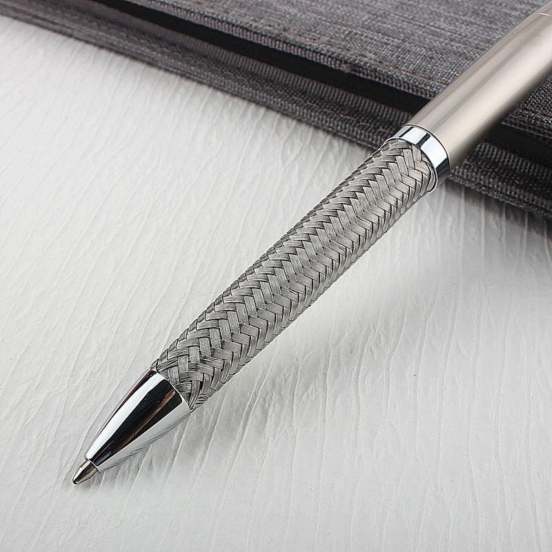 New Luxury Metal Ballpoint Pen Steel Wire Weaving Pen Ballpoint Pen Lettering School&Office Supplies
