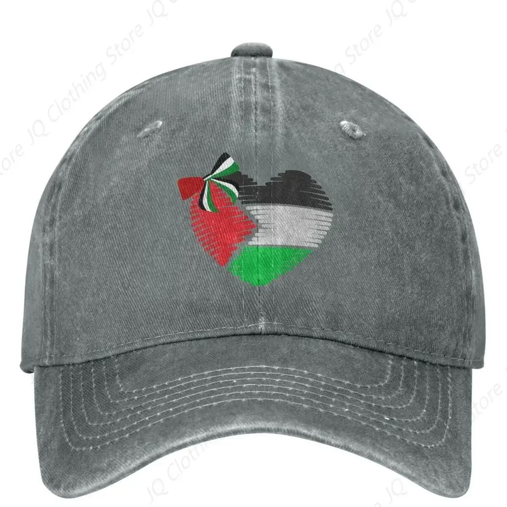 Flag Of Palestine Design Heart Baseball Cap Palestinian Unisex SunProof Trucker Dad Hat Summer Classic Kpop Rock Baseball Caps