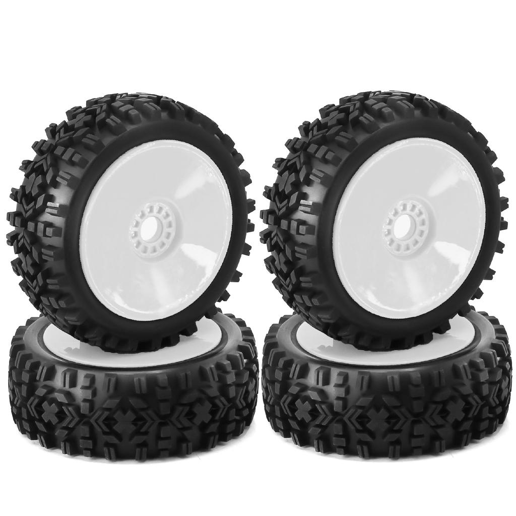 1/8 Buggy Tires OD 118mm And Wheels 17mm Hex Rubber RC Off Road Tyres For 1:8 Scale Buggy Truck Car HSP Kyosho MP10 VRX HPI 4PCS