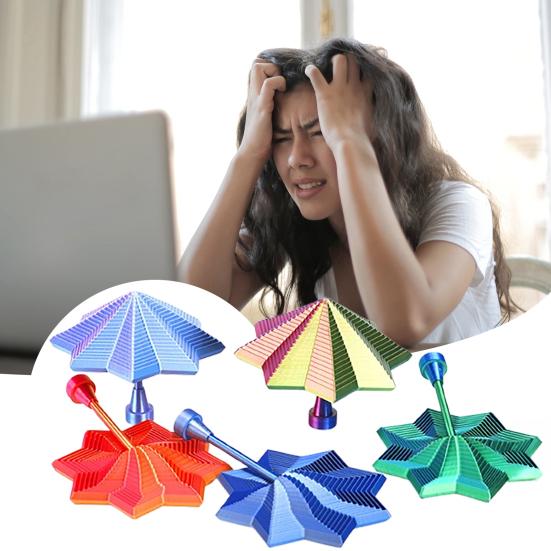 3D Printed Expanded Fidget Star with Handle Fractal Octagon Sensory Toy Stress Anxiety Relief Expandable Star Shaped Decompression Toy