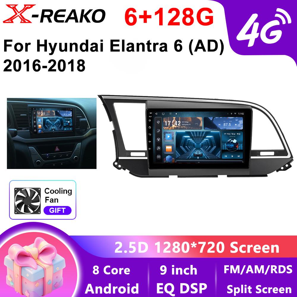 Dla Hyundai Elantra 2016 - 2018 9-calowy Ekran IPS QLED WiFi+4G Bluetoot GPS DSP Android Radio Samochodowe Odtwarzacz Multimedialny