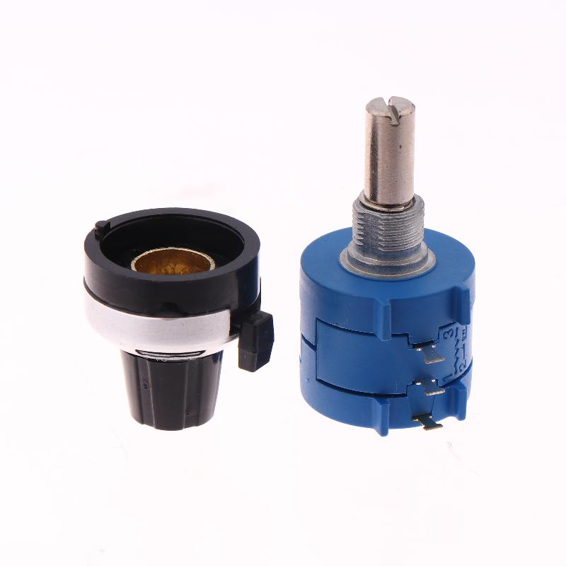 1Set 3590S Precision Multiturn Potentiometer Kit - 10 Ring Adjustable Resistor + Rotary Knob & Counting Dial