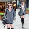 Female Autumn Padded Slim Cardigan Sweatshirt Long Sleeve Hooded Jacket