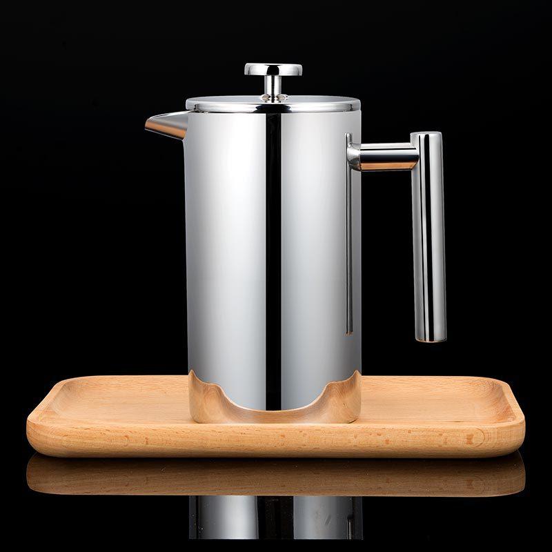 Kaffeebereiter French Press Edelstahl Espressokaffeemaschine Doppelwandig isolierter Kaffee-Teebereiter Kanne mit Filter 1000ml