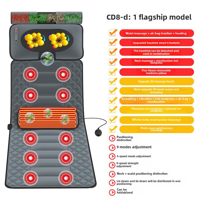 Multifunctional Full-Body Massage Mattress with Airbag Vibration & Heating