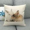 Easter Cushion Cover Cute Bunny Eggs Printed Pillow Covers 18x18 Inches Easter Decorations Hare Rabbit Flower Linen Pillowcase