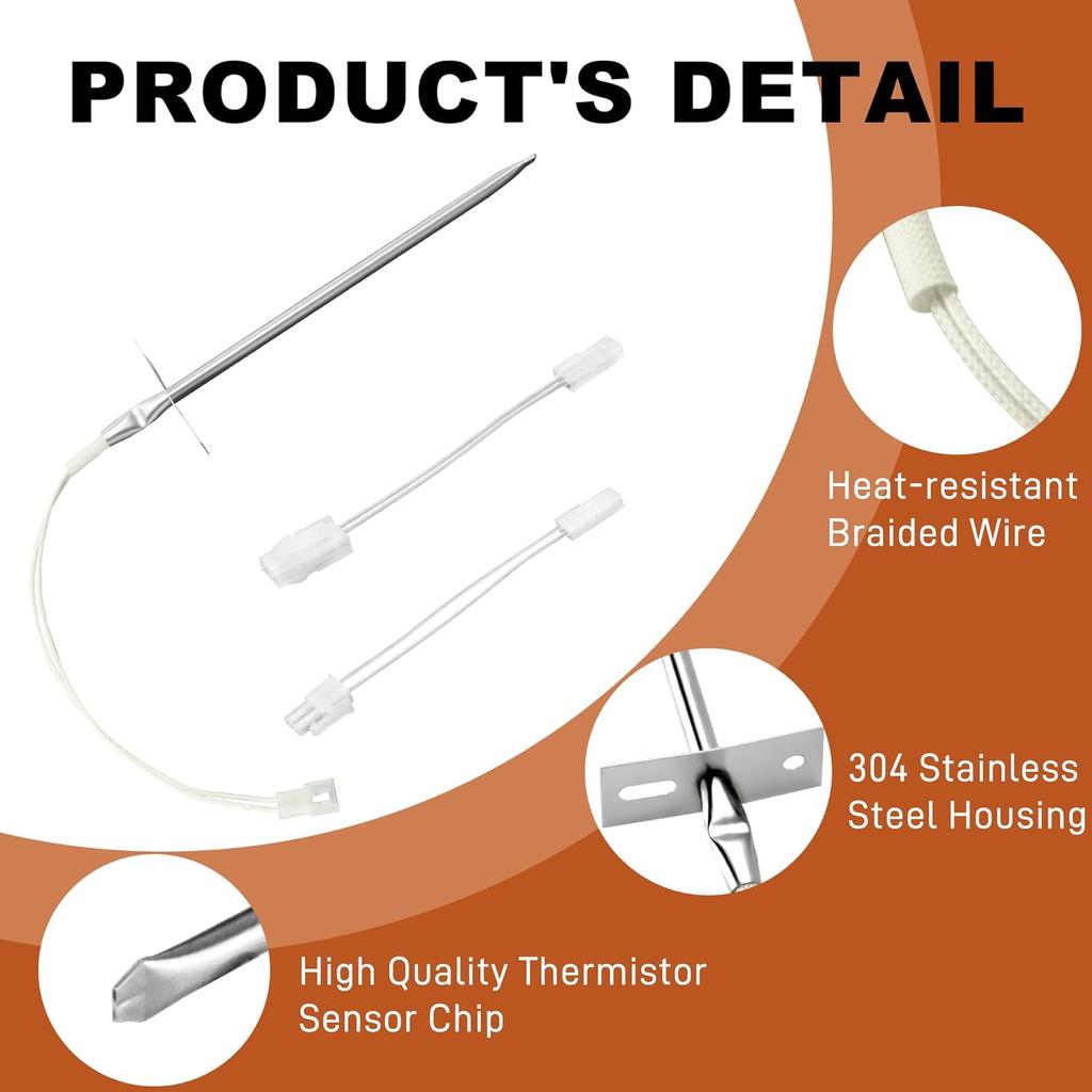 12001656 WB21X5301 Oven Temperature Sensor Compatible with Whirl-Pool Ken-More G-E Ovens Replaces AP4009009 74004943 PS1570174 12001554 12001656VP
