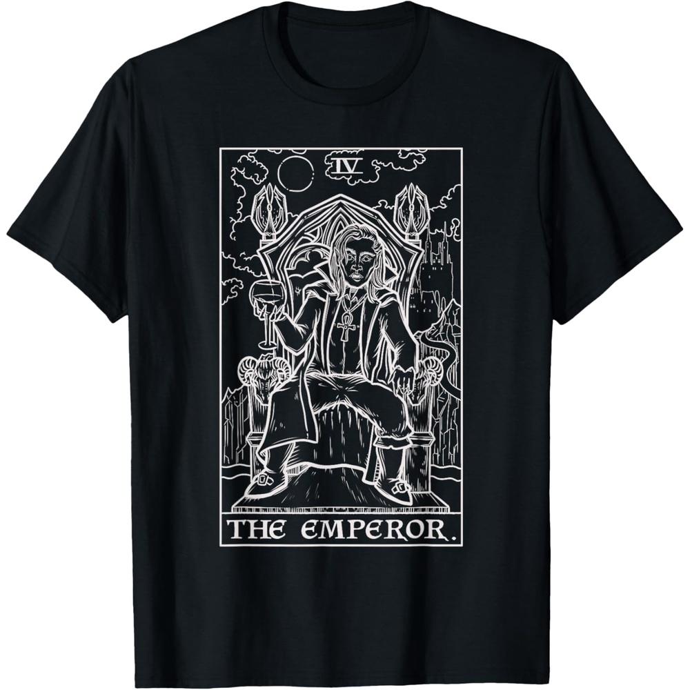The Emperor Tarot Card Dracula Spooky Goth Halloween Horror T-Shirt XL чёрный
