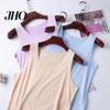 Women Seamless Ice Silk Vest Bottoming Sleeveless Pure Color Plus Size Stretchy Round Neck Dry Cooling Camisole Summer Dating Office Vacation