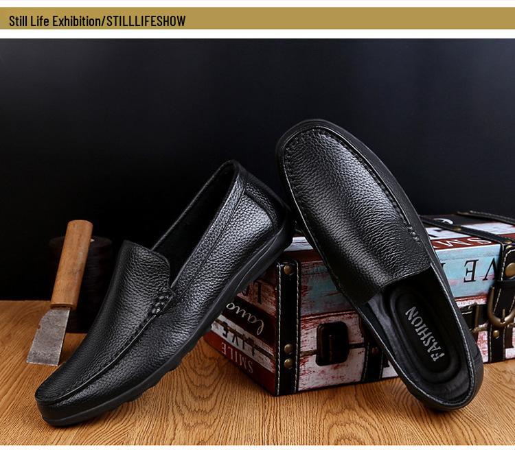 Men's Large Size Leather Loafers - Formal & Casual Versatile Moccasins