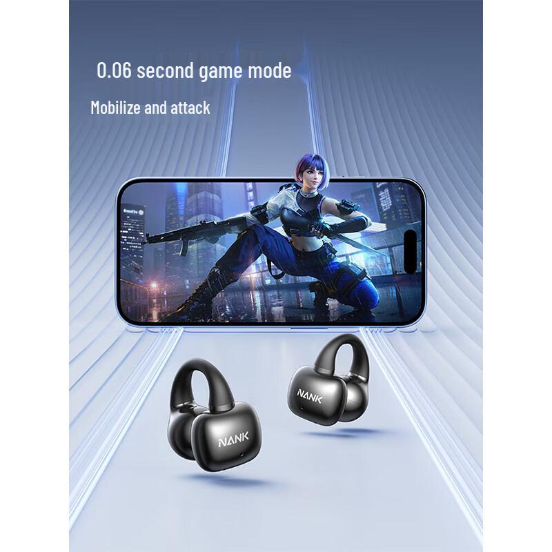 Nankka Clip Super Open-Ear Bone Conduction Sports Bluetooth Headphones