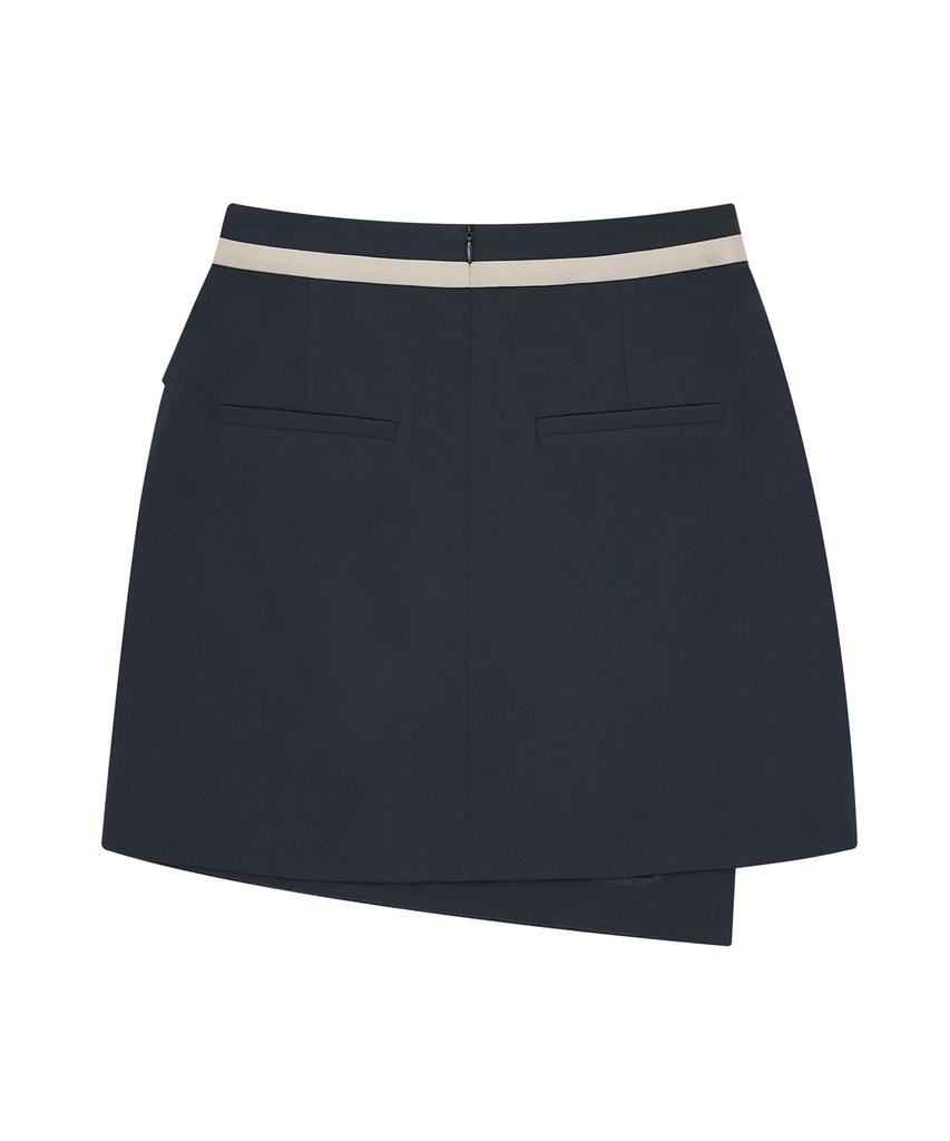 HYEYEONG KIM Wavy Wrap Skirt - Navy