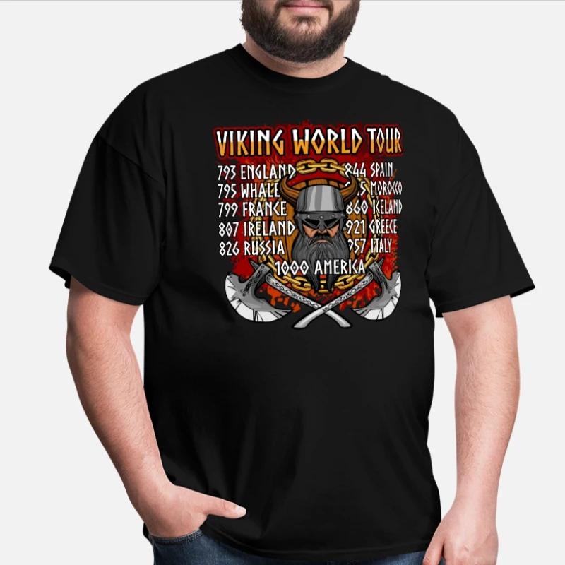 

VikingieserWorld Tour T Shirt. New 100% Cotton Short Sleeve O-Neck T-shirt Casual Mens Top - Men s Summer Cotton Graphic Tee S разноцветный