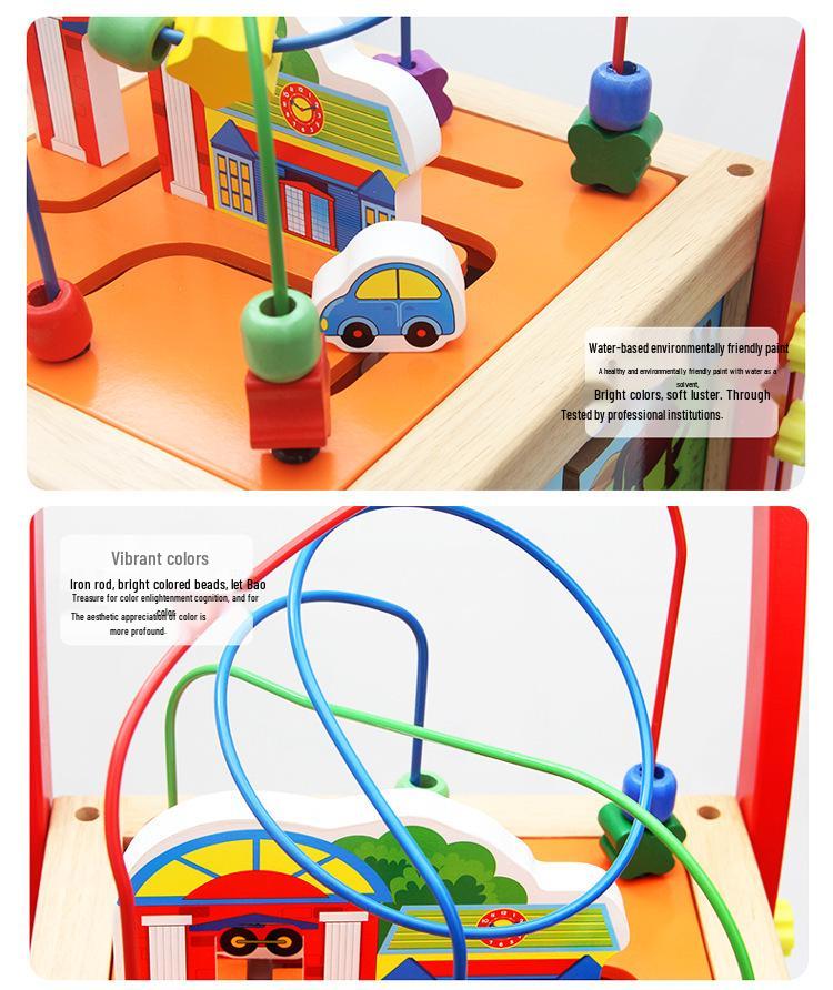Wooden Toddler Push Walker Car with Adjustable Speed - Multifunctional Educational Toy