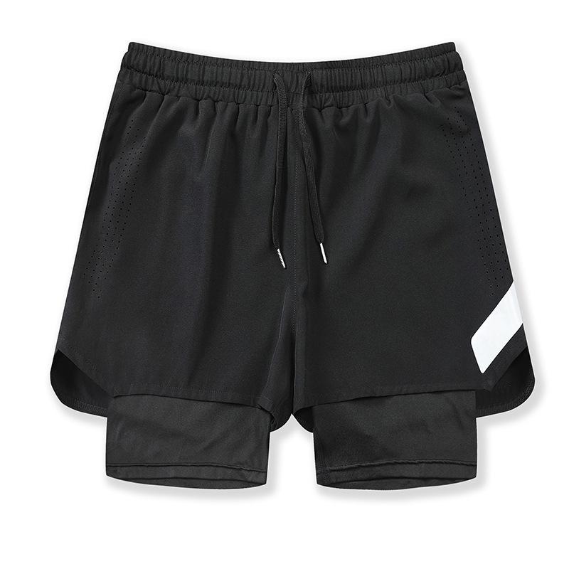 Men's Double-Layer Quick-Dry Running Shorts with Phone Pocket