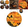 Modern Minimalist Wooden Halloween Door Sign With Creative Round Design For Home Decoration