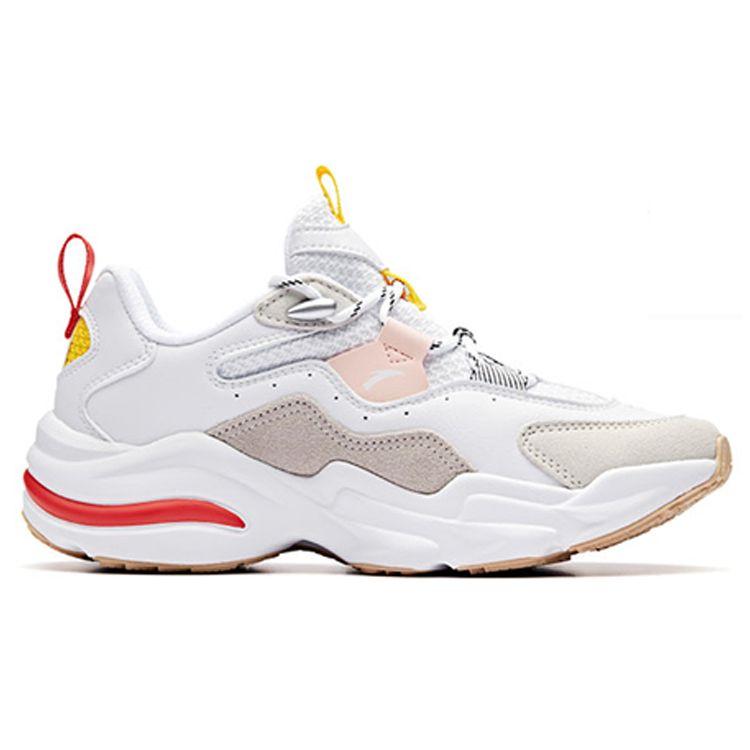 Anta Vintage Casual Low-Top Dad Shoes Women Sneakers Pink White 12928852R-1