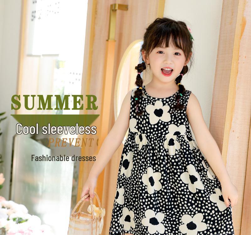 Girls' Summer Cotton Gauze Dresses & Pajamas: Children's Beachwear & Princess Skirts