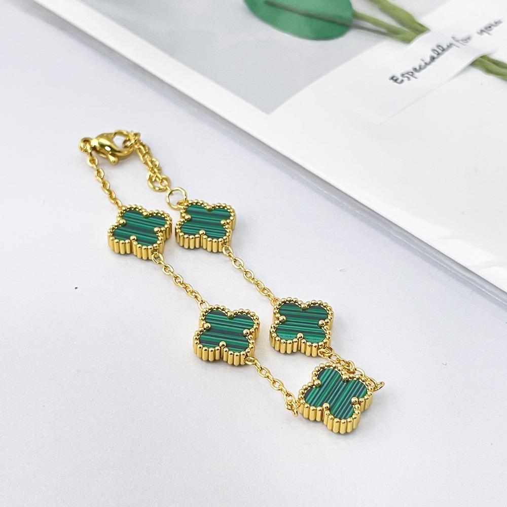 Mini 11mm Four-leaf Clover Bracelet Double-sided Design with Five-petal Flower Chain High-quality Version Non-fading Women's Bracelet