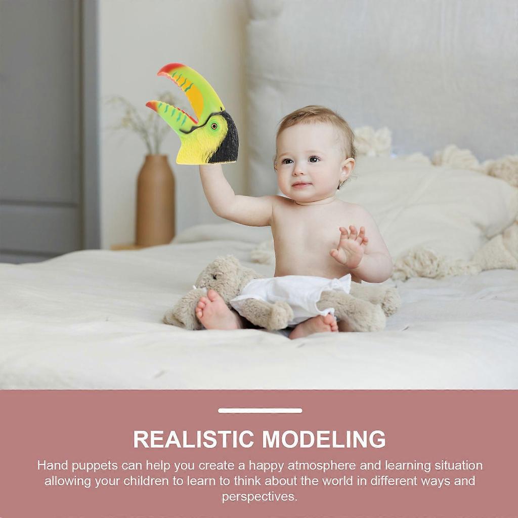 Interactive Toucan Toy for Stage Performance Kids Hand Puppet 23X22.5X10CM Role Play 1Pcs