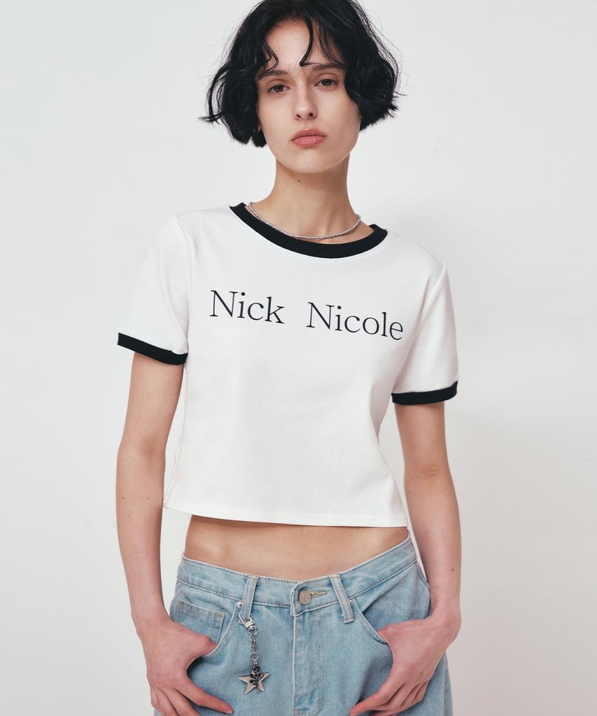 Nigaennikol Nicole Signature Ringer Crop Top_White