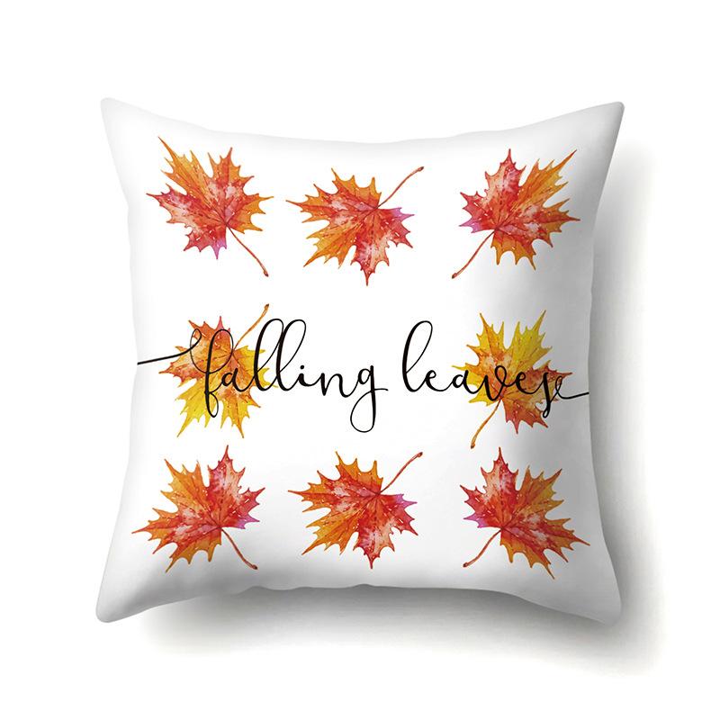 Thanksgiving Pillowcase Blessing Maple Leaf Pumpkin Sofa Cushion Cover Office Home Living Room Pillowcase