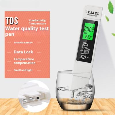 Water Quality Test Pen, Household Drinking Water EC Meter, Three-in-one Temperature Conductivity TDS Test Pen
