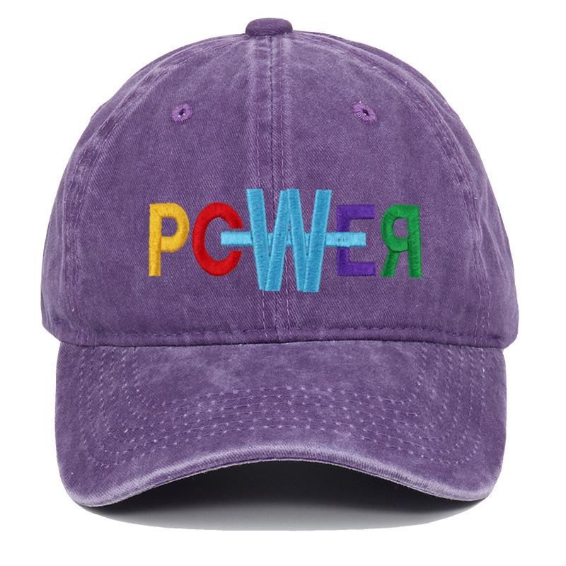 Trendy Retro Colorful Letter Embroidered Distressed Baseball Cap for Men & Women