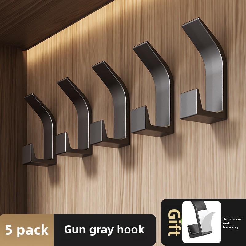 No Punching, High and Low Hooks, Viscose Behind the Door, Paste Hanging Clothes Rack, Wall Load-bearing Bathroom Storage, Adhesive Hook Wall Hanging