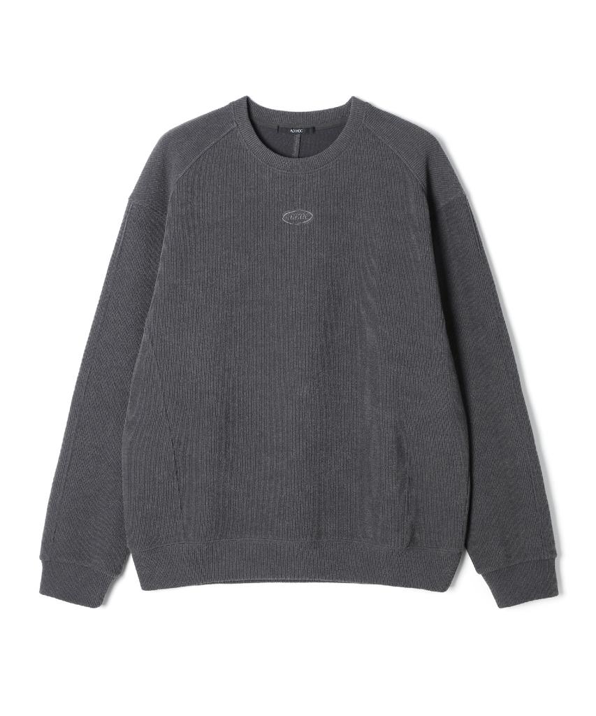 ADHOC Men'S Ribbed Sweatshirt (Dk-Grey) (Hc2Lt04)