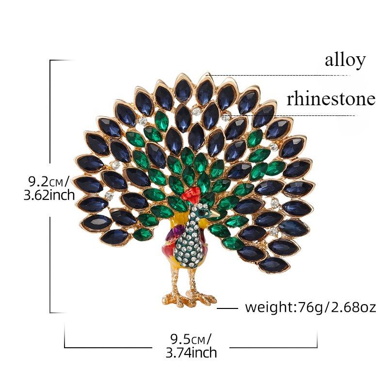 Peacock Brooch for Women, European and American Fashion, Clothing Accessories, Vintage Animal High-end Chest Flower