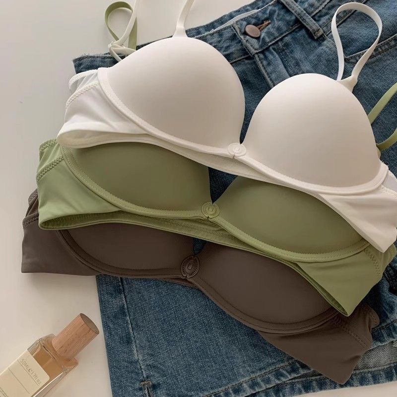Seamless French - Style Front - Closure Bra for Women Push - Up Breathable Thin Wirefree Sweet Teenage Bra