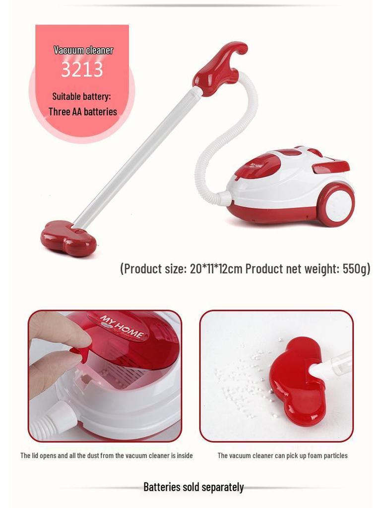 Kids' Play Kitchen Set: Iron, Vacuum, Washer, Juicer