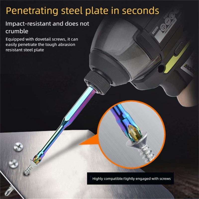 6/10/20Pcs Antislip Screwdriver Bit 1/4inch Hexagonal Shank Magnetic Crossing Screwdriver Bit Set Bit Attachment