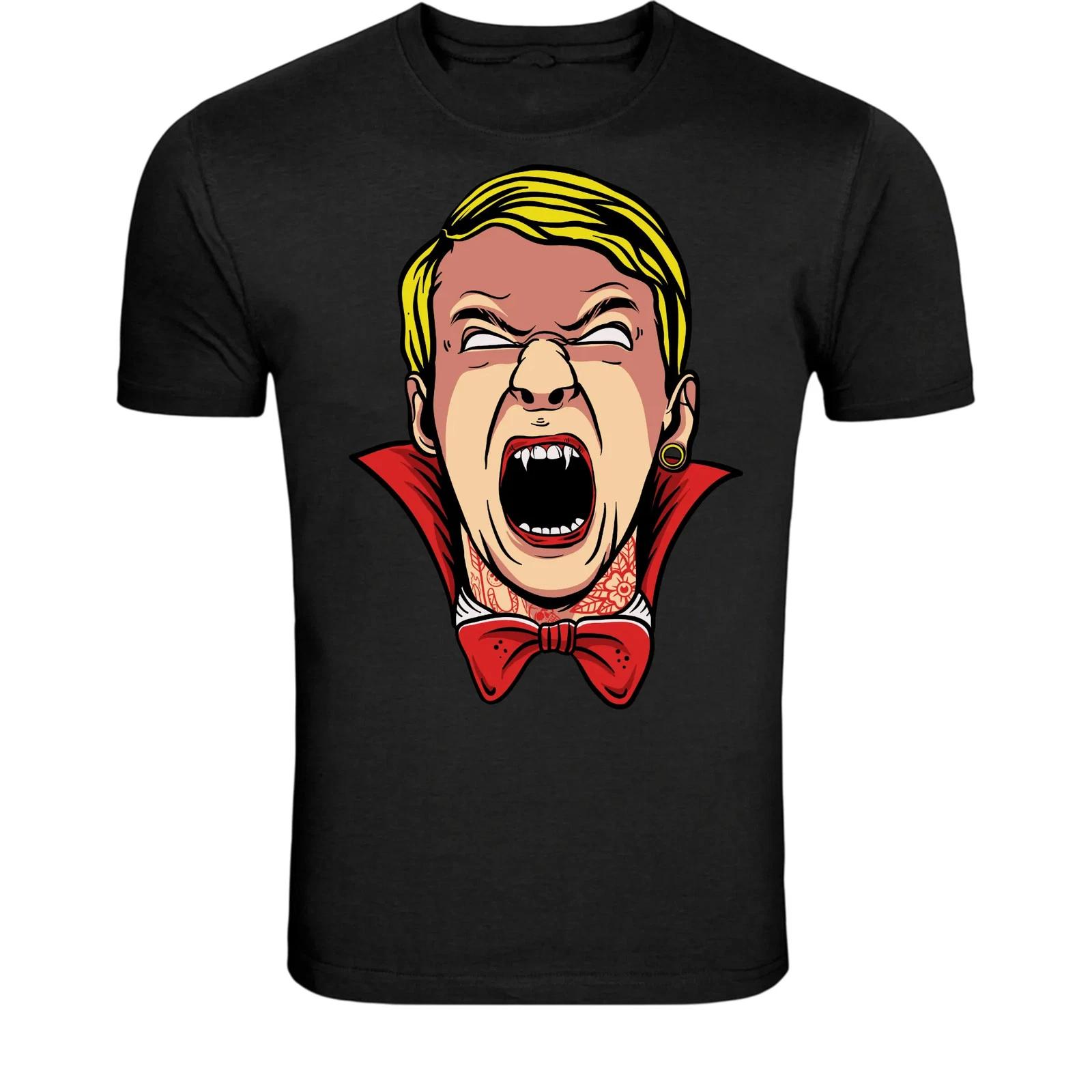 

Vampire Face Horror T-Shirt - Scary Vampire Portrait Graphic Tee 2XL