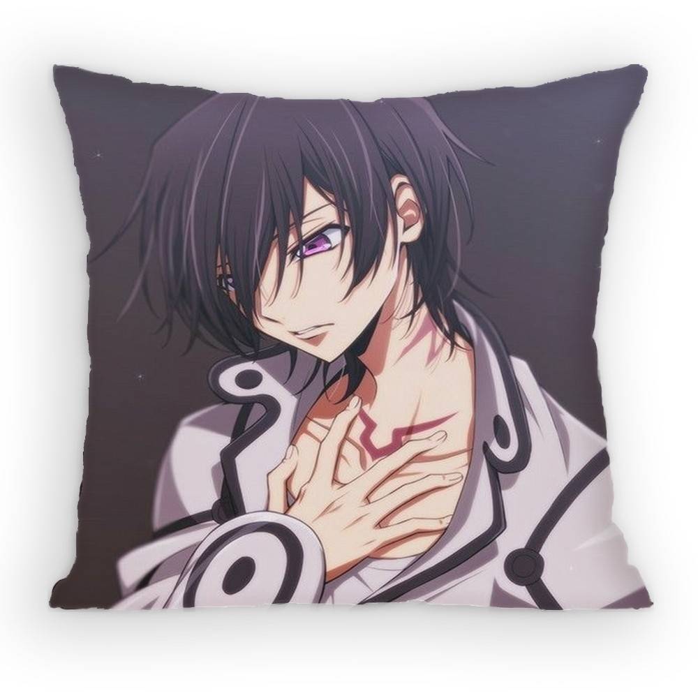Anime Code Geass Lelouch Lamperouge Pillow Case Antidustmite Pillowcase Invisible Zipper Silky Short Plush Sofa Cushion Cover