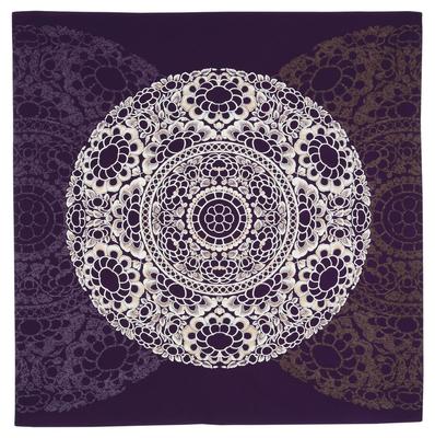 Musubi Large Size 112cm Round Mirror Made In Japan Furoshiki, (boxed), Chord, (purple), 20402-301