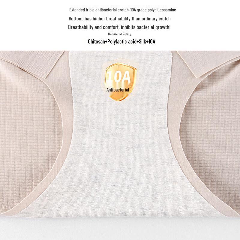 MIIOW Women's Silk Crotch High-Waist Seamless Underwear (3-Pack)