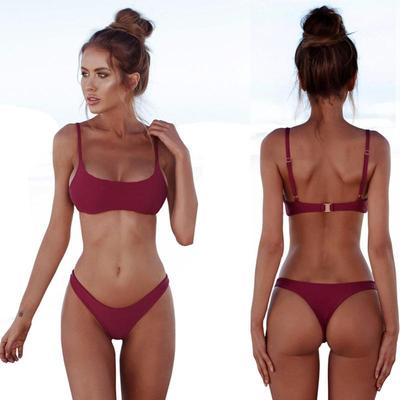 New Solid Sexy Bikini Set Women Swimming Suit Fashion Swimsuit Two-Piece Swimwear Bathing Suit Female Biquini Plus Size XL Sets