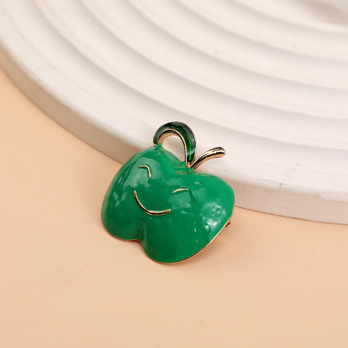 

Элегантная брошь-значок в виде смайлика зеленого яблока для женщин и мужчин – Пряжка от обнажения